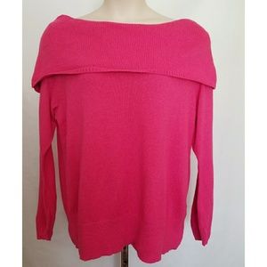 Lane Bryant Pink Angora Off Shoulder Sweater